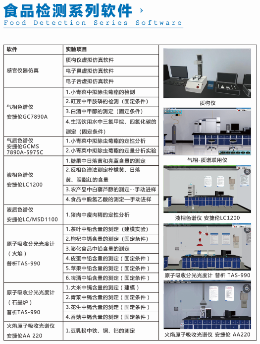 食品营养与安全检测虚拟仿真软件