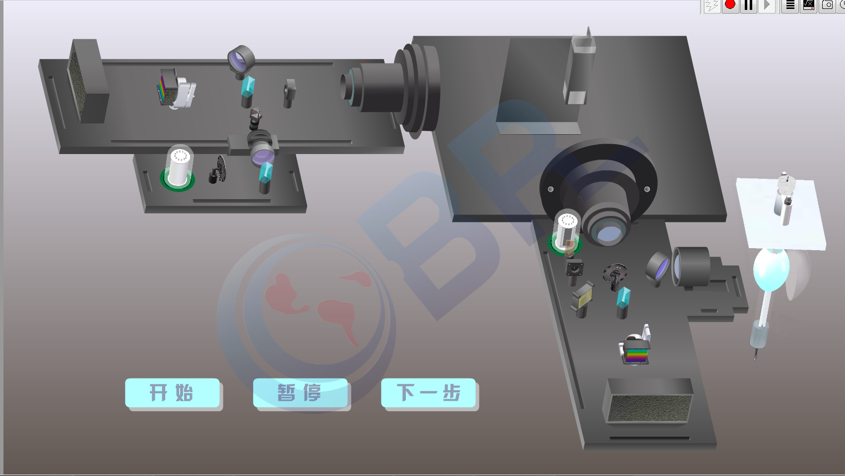 分子荧光光谱仪拆分3D虚拟仿真软件